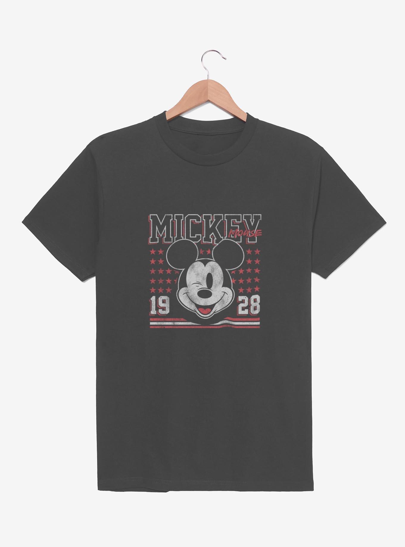 Disney Mickey Mouse Stipes And Stars Face Youth T-Shirt, DRK HTR, hi-res view 1