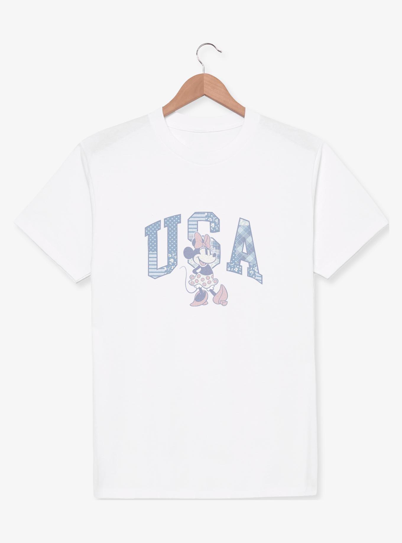 Disney Minnie Mouse USA Patchwork Font Youth T-Shirt, , hi-res