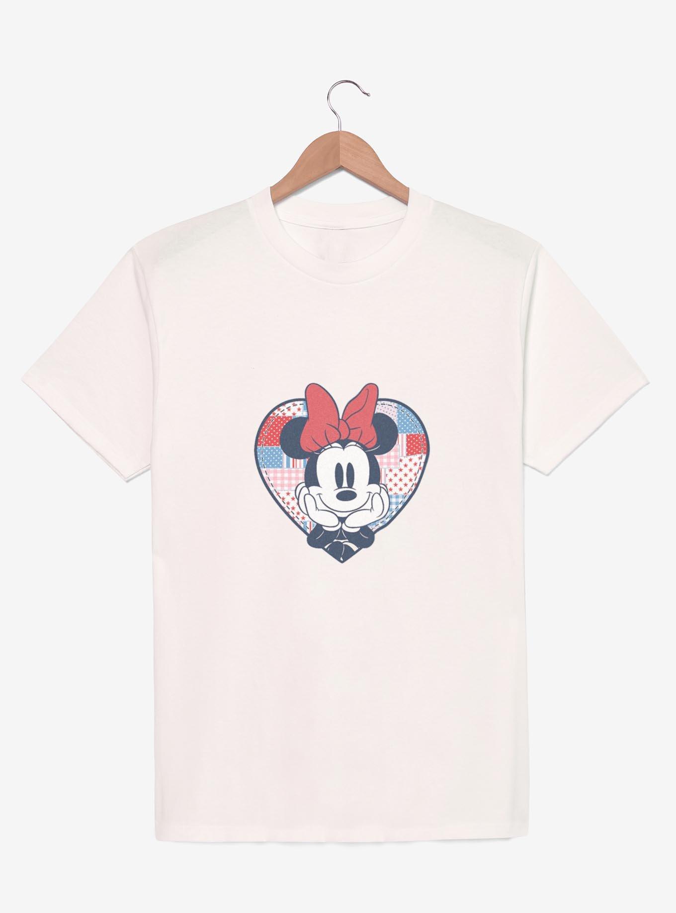 Disney Minnie Mouse USA Patchwork Heart Youth Girls T-Shirt, , hi-res