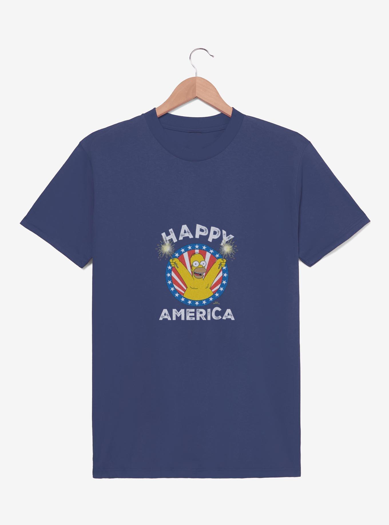 The Simpsons Happy America Homer Youth Girls T-Shirt, , hi-res