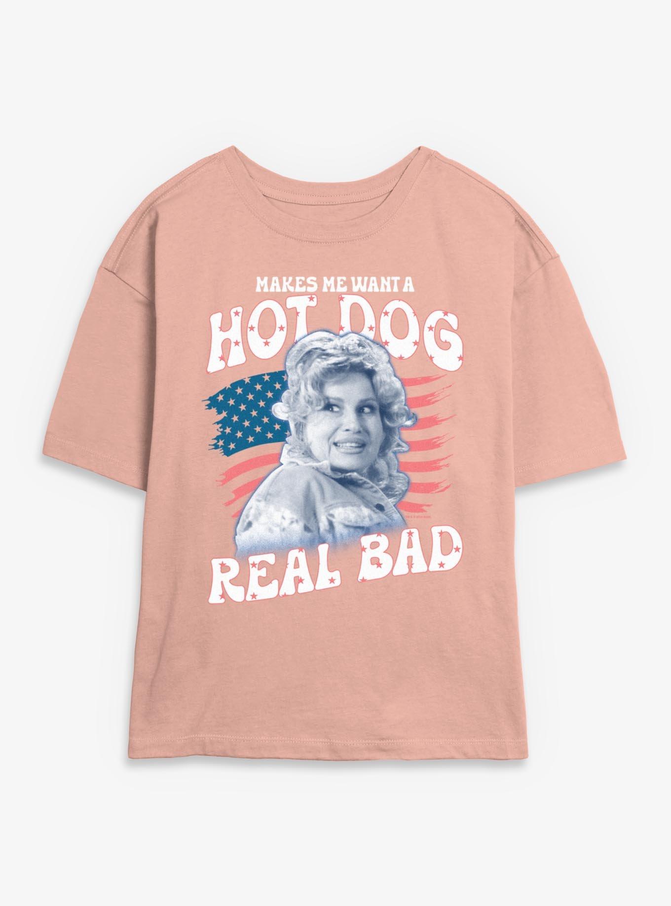 Legally Blonde Makes Me Want A Hot Dog Flag Womens Skimmer T-Shirt, , hi-res