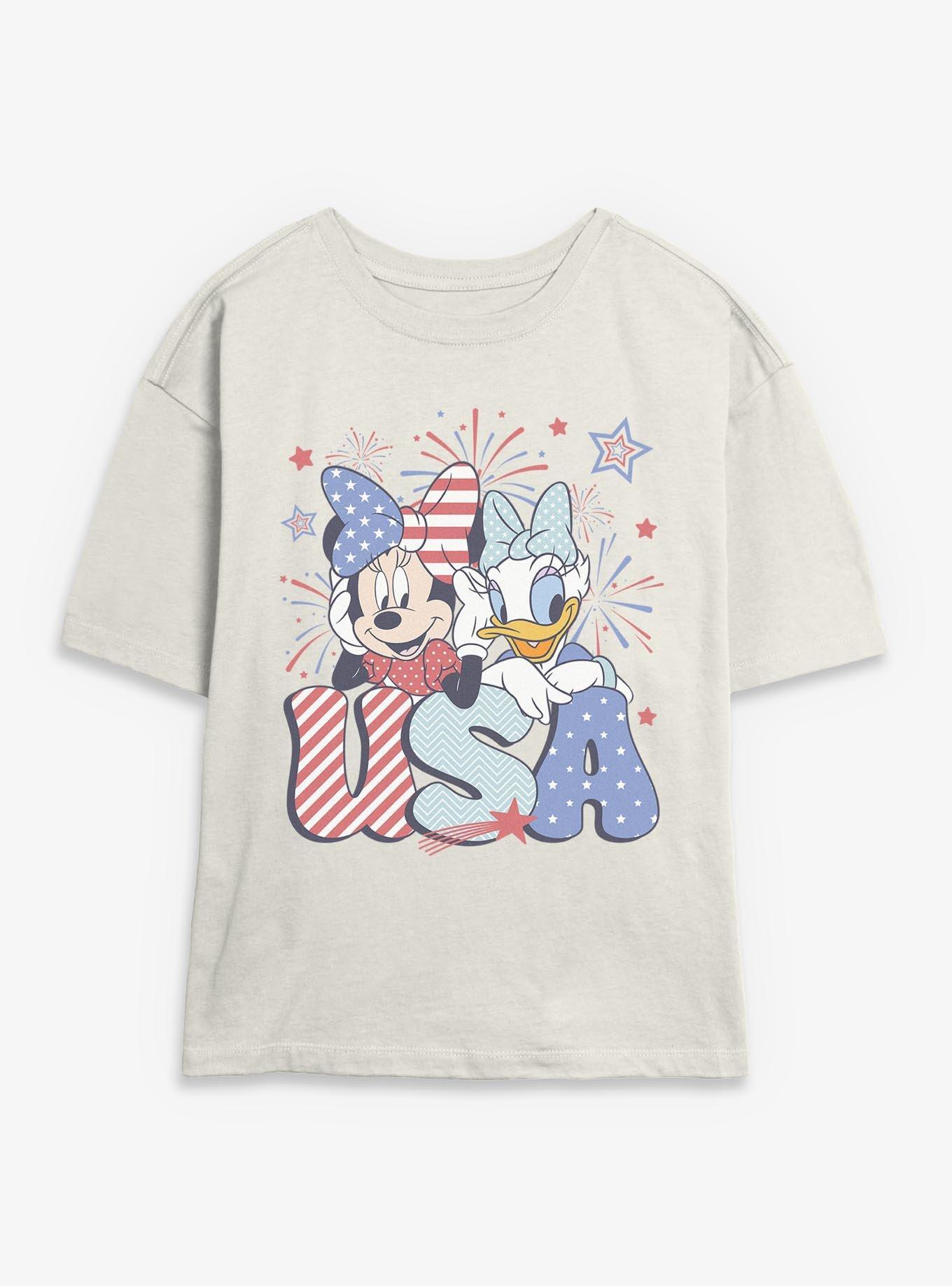 Disney Minnie Mouse & Daisy Duck USA Celebration Womens Skimmer T-Shirt, , hi-res