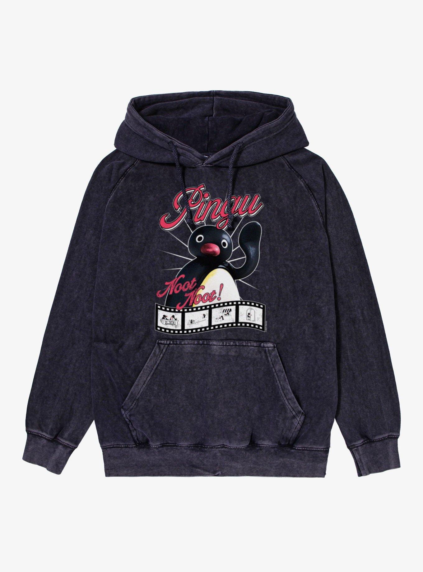 Pingu Old Cinema Wave Noot Mineral Wash Hoodie, , hi-res