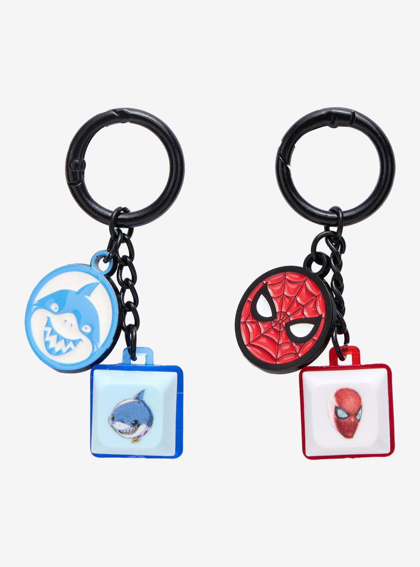 Marvel Rivals Jeff The Land Shark & Spider-Man Keycap Keychain Set