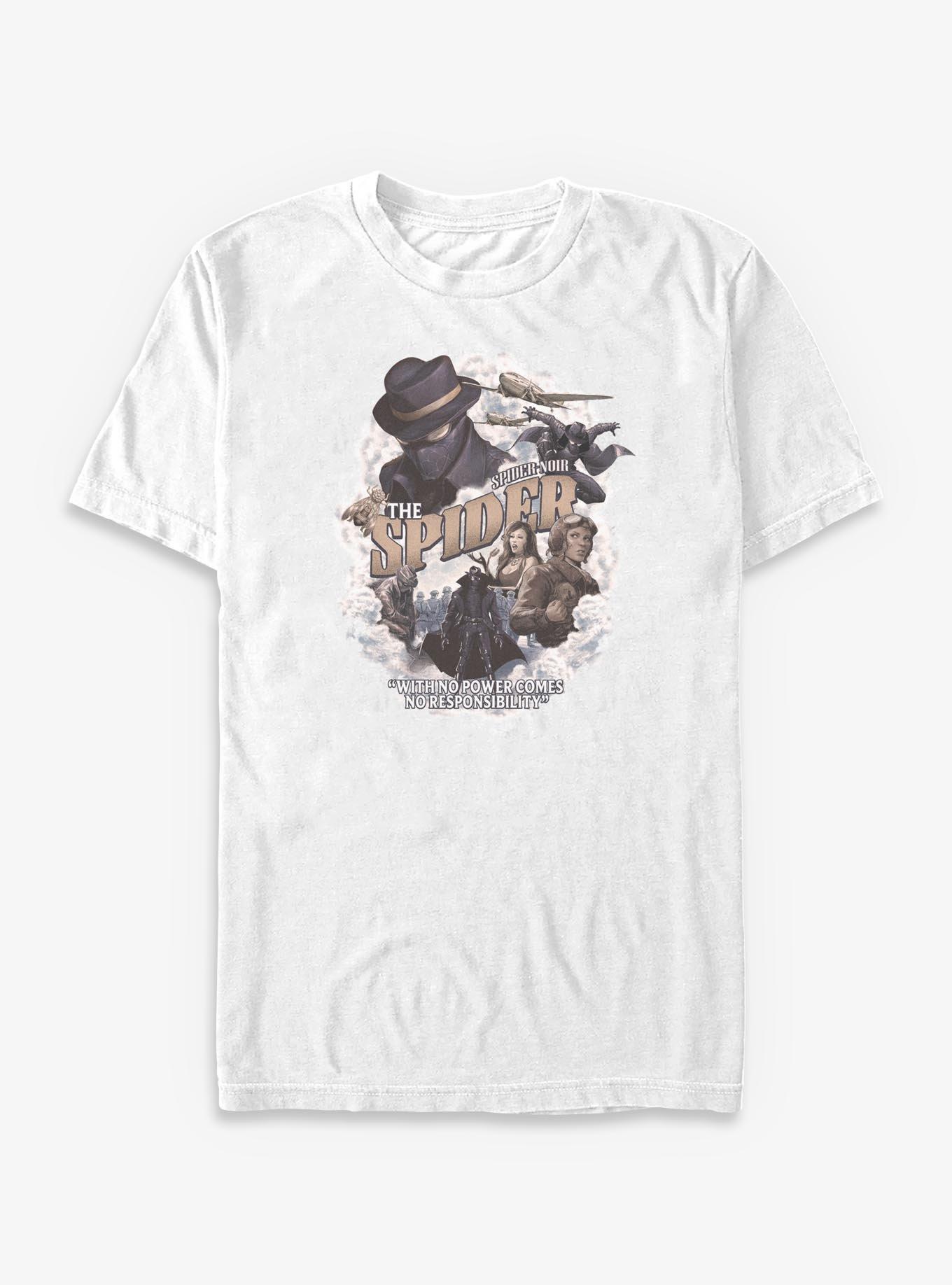 Marvel Spider-Man Noir Poster Big & Tall T-Shirt - WHITE | Hot Topic