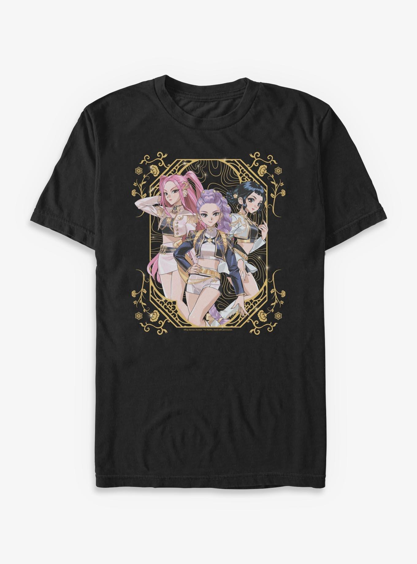 KPop Demon Hunters HUNTR/X Golden Flower Frame Big & Tall T-Shirt, , hi-res