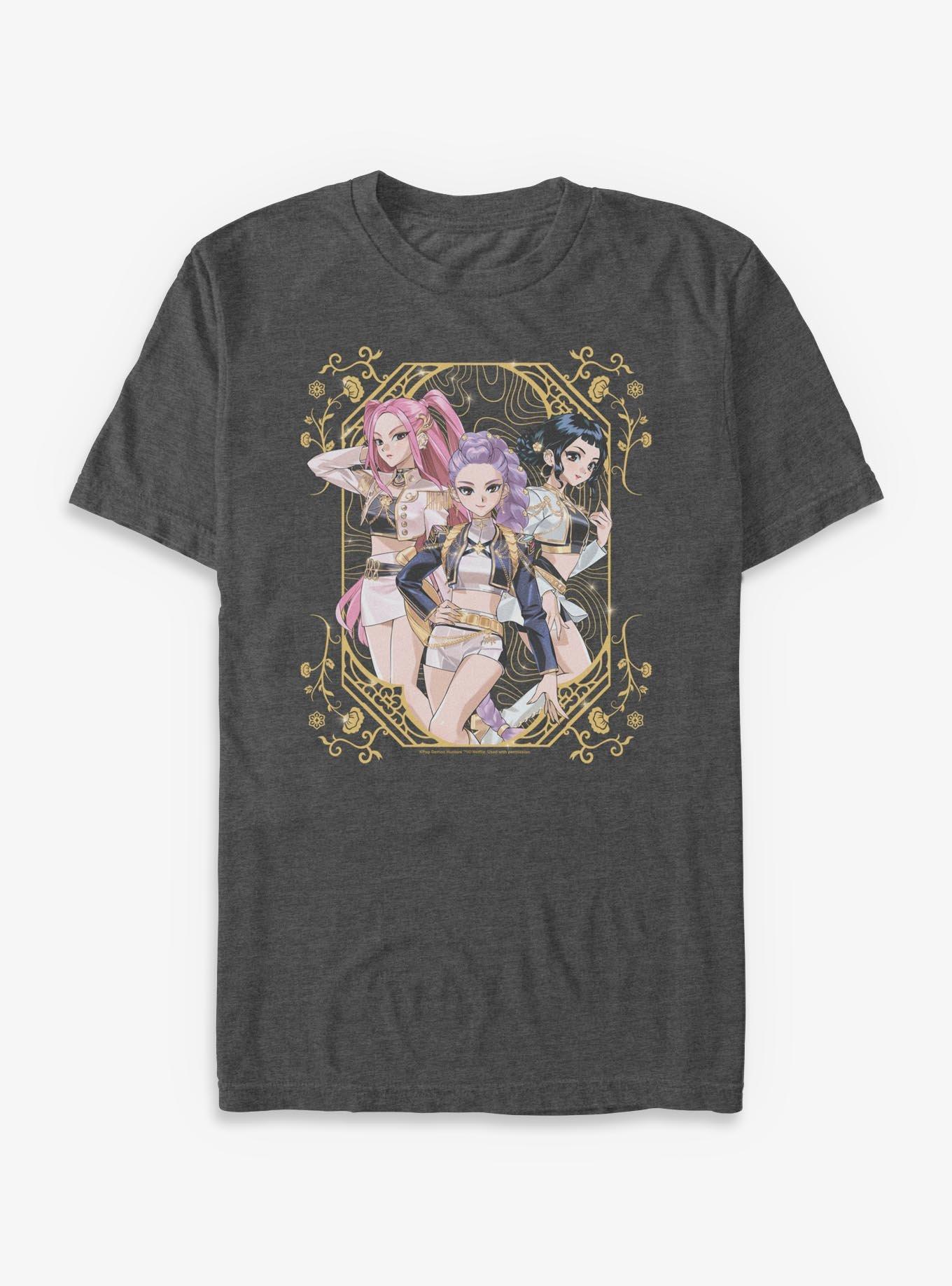 KPop Demon Hunters HUNTR/X Golden Flower Frame Big & Tall T-Shirt, , hi-res