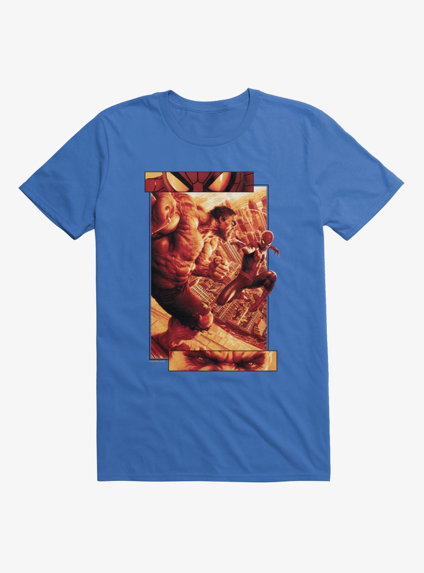 Marvel Spider-Man Brand New Day Vs. Hulk Stare Down On City Overlook T-Shirt