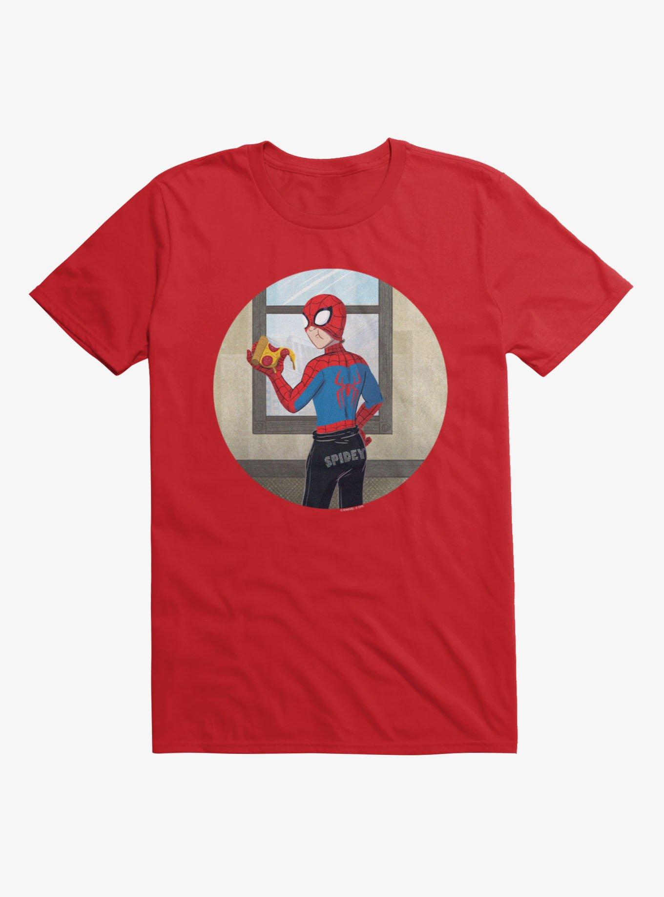 Marvel Spider-Man Brand New Day Sweats Spidey With Pizza T-Shirt, , hi-res