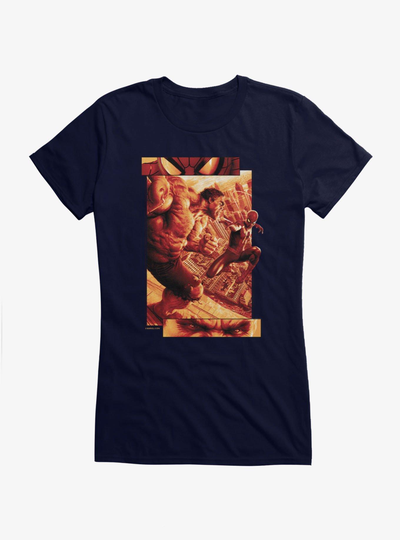 Marvel Spider-Man Brand New Day Vs. Hulk Stare Down On City Overlook Girls T-Shirt, , hi-res