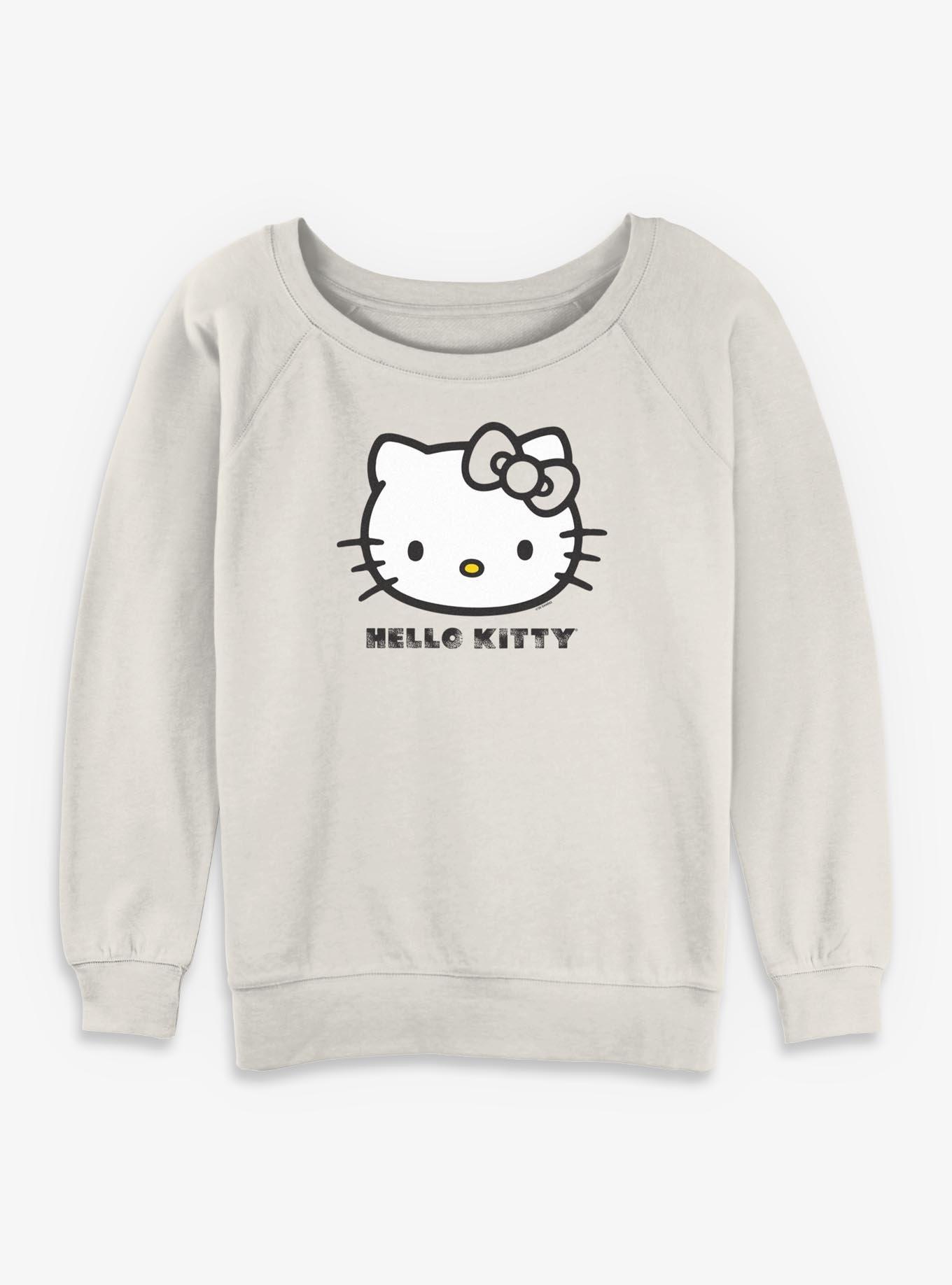 Sanrio Hello Kitty Big Face Kitty Womens Slouchy Sweatshirt, , hi-res