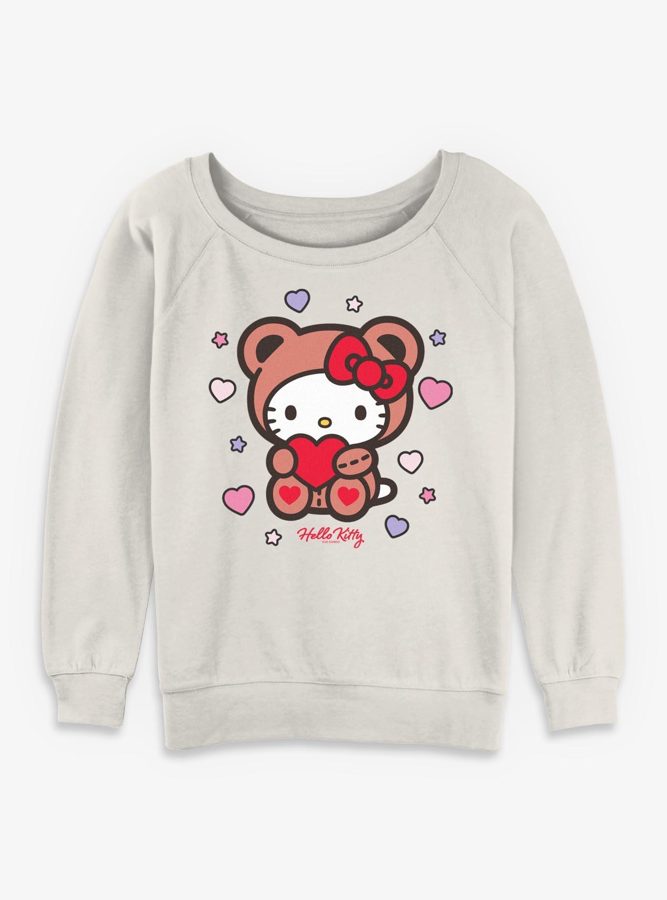 Sanrio Hello Kitty Valentine Bear Womens Slouchy Sweatshirt, , hi-res