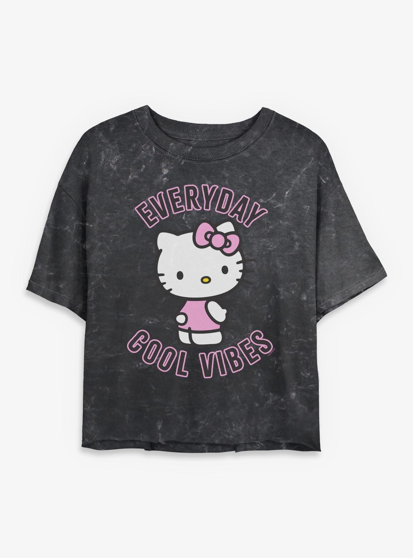 Sanrio Hello Kitty Everyday Cool Vibes Mineral Wash Womens Crop T-Shirt, , hi-res