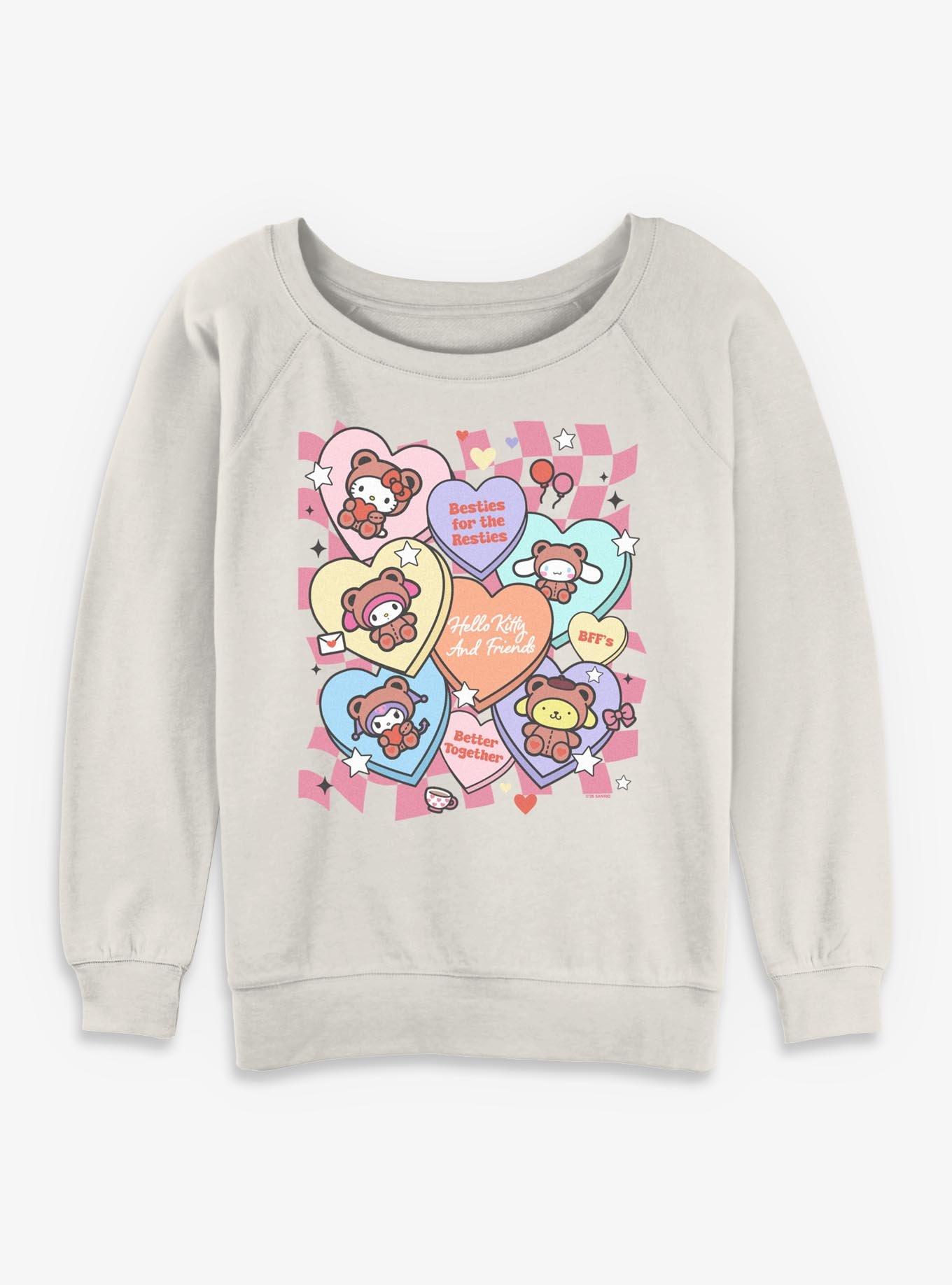 Sanrio Hello Kitty Besties For Resties Womens Slouchy Sweatshirt, , hi-res
