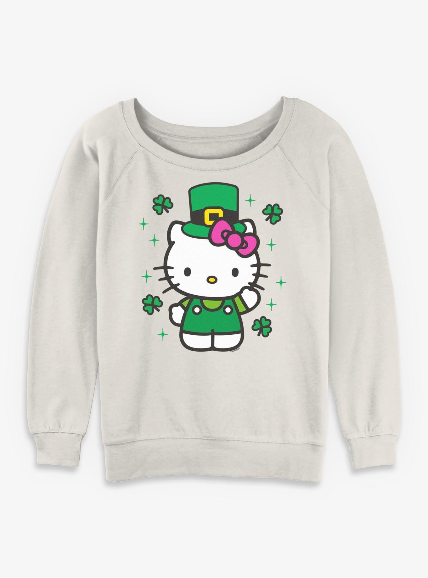 Sanrio Hello Kitty St Patrick Womens Slouchy Sweatshirt, , hi-res