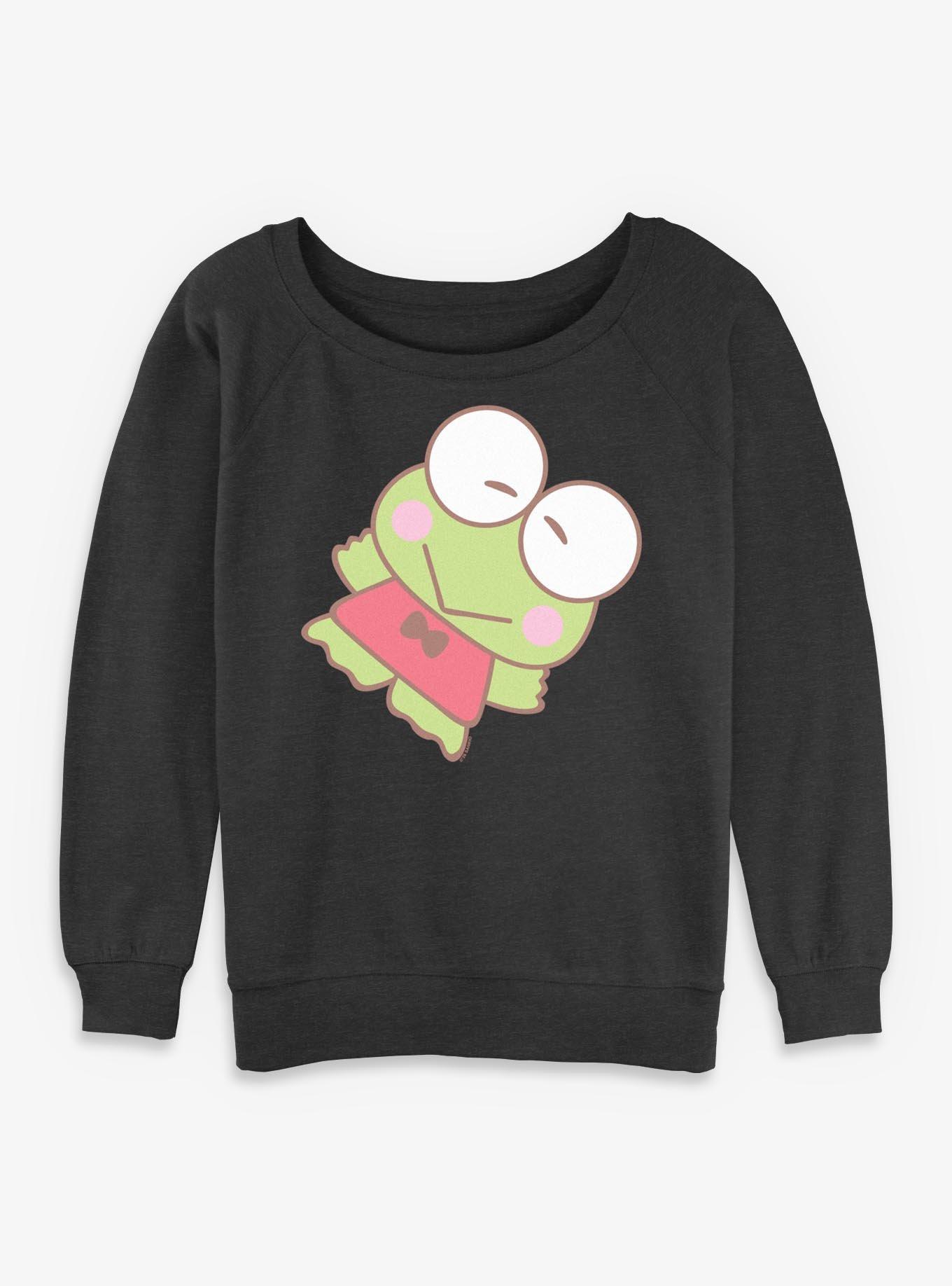 Sanrio Hello Kitty Big Keroppi Womens Slouchy Sweatshirt, , hi-res