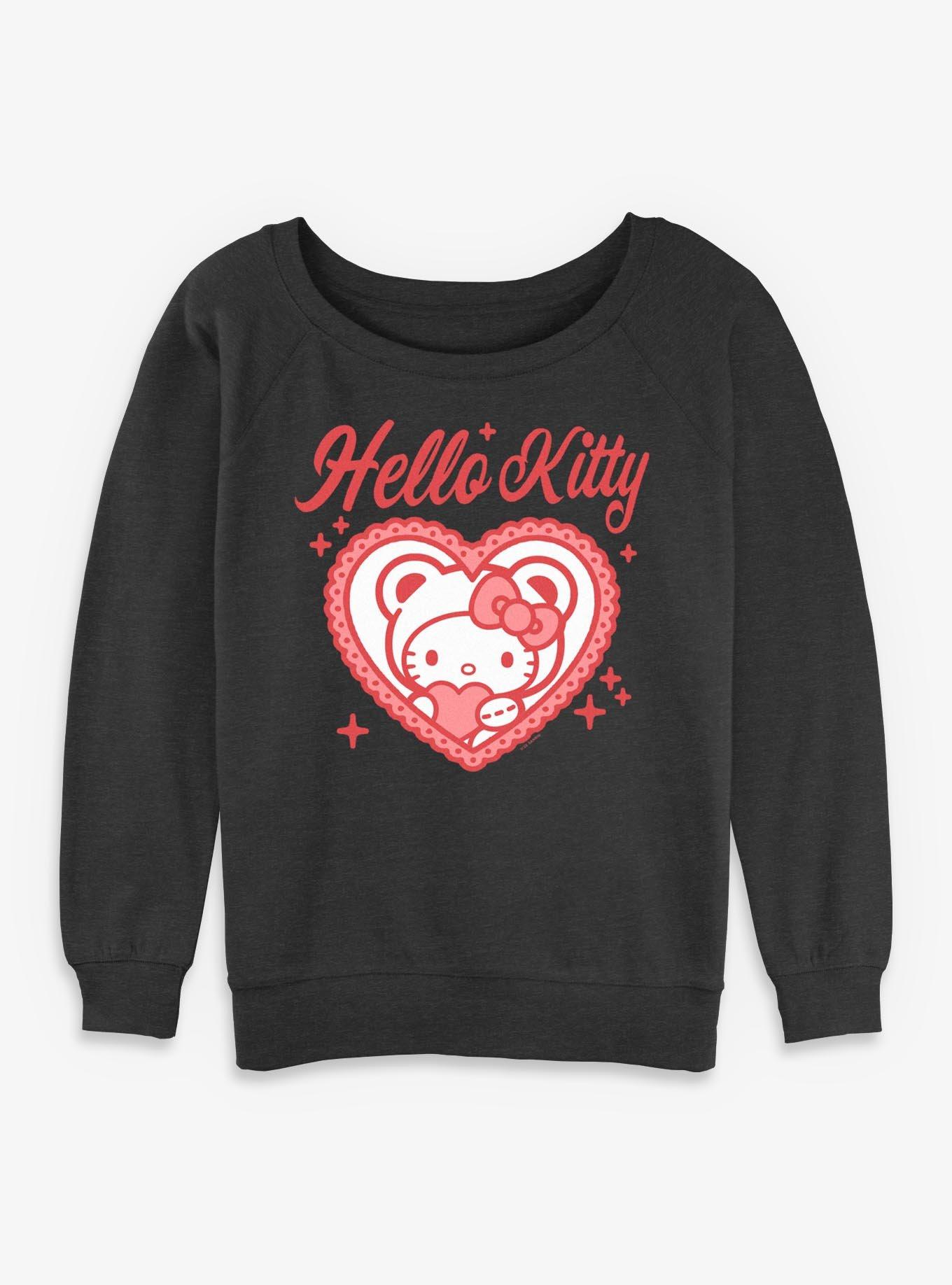 Sanrio Hello Kitty Heart Bear Womens Slouchy Sweatshirt, , hi-res