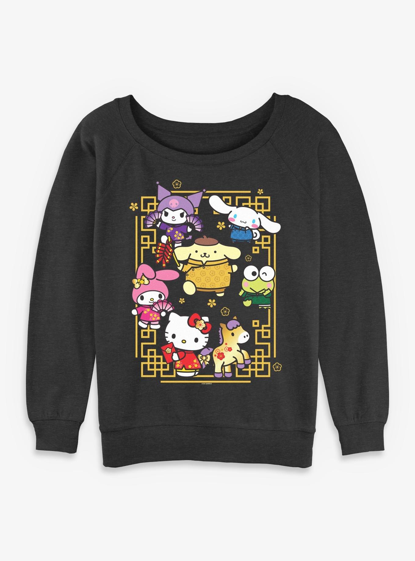 Sanrio Hello Kitty Horse Frame Womens Slouchy Sweatshirt, , hi-res