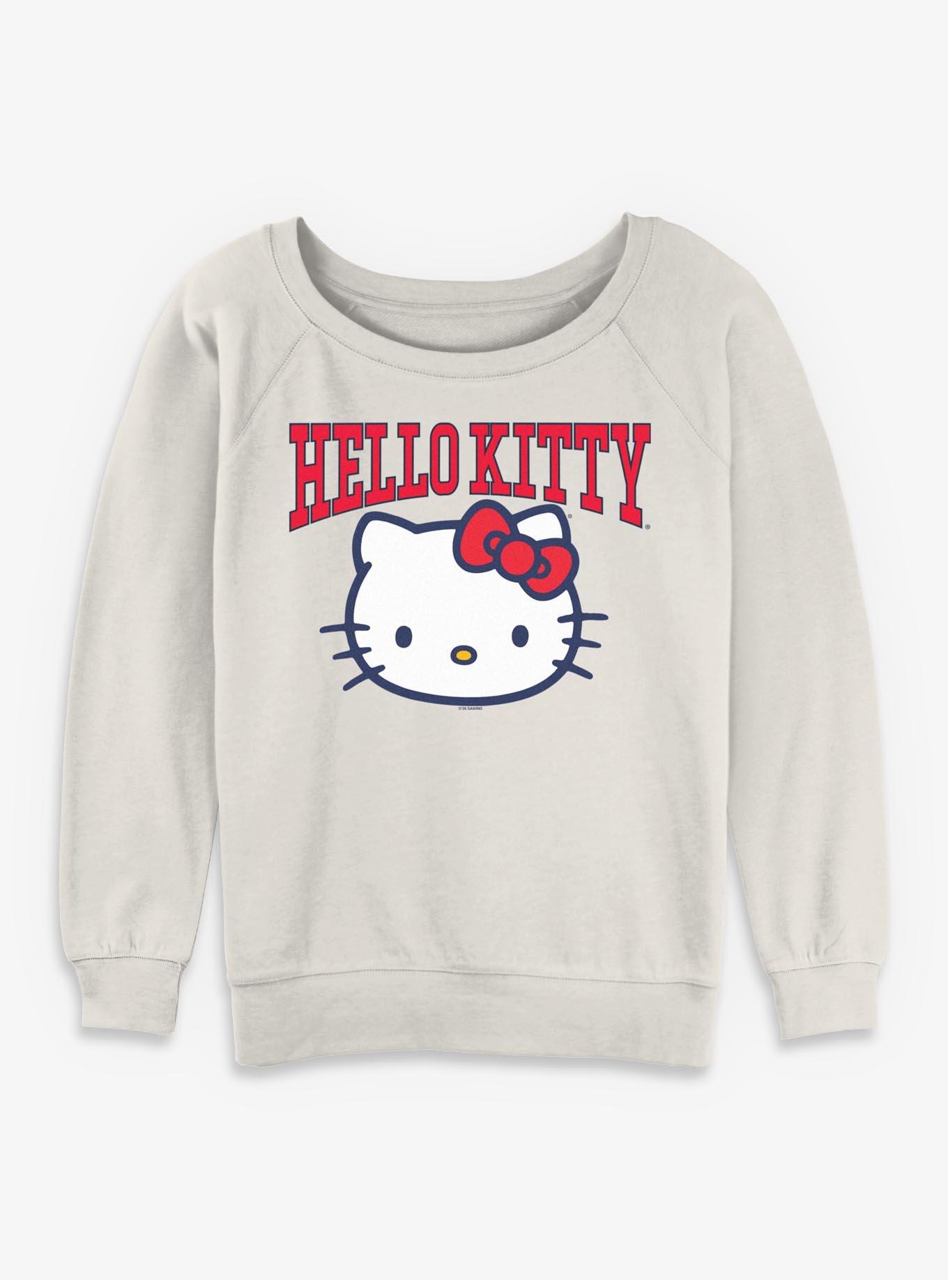 Sanrio Hello Kitty Classic Head Womens Slouchy Sweatshirt, , hi-res