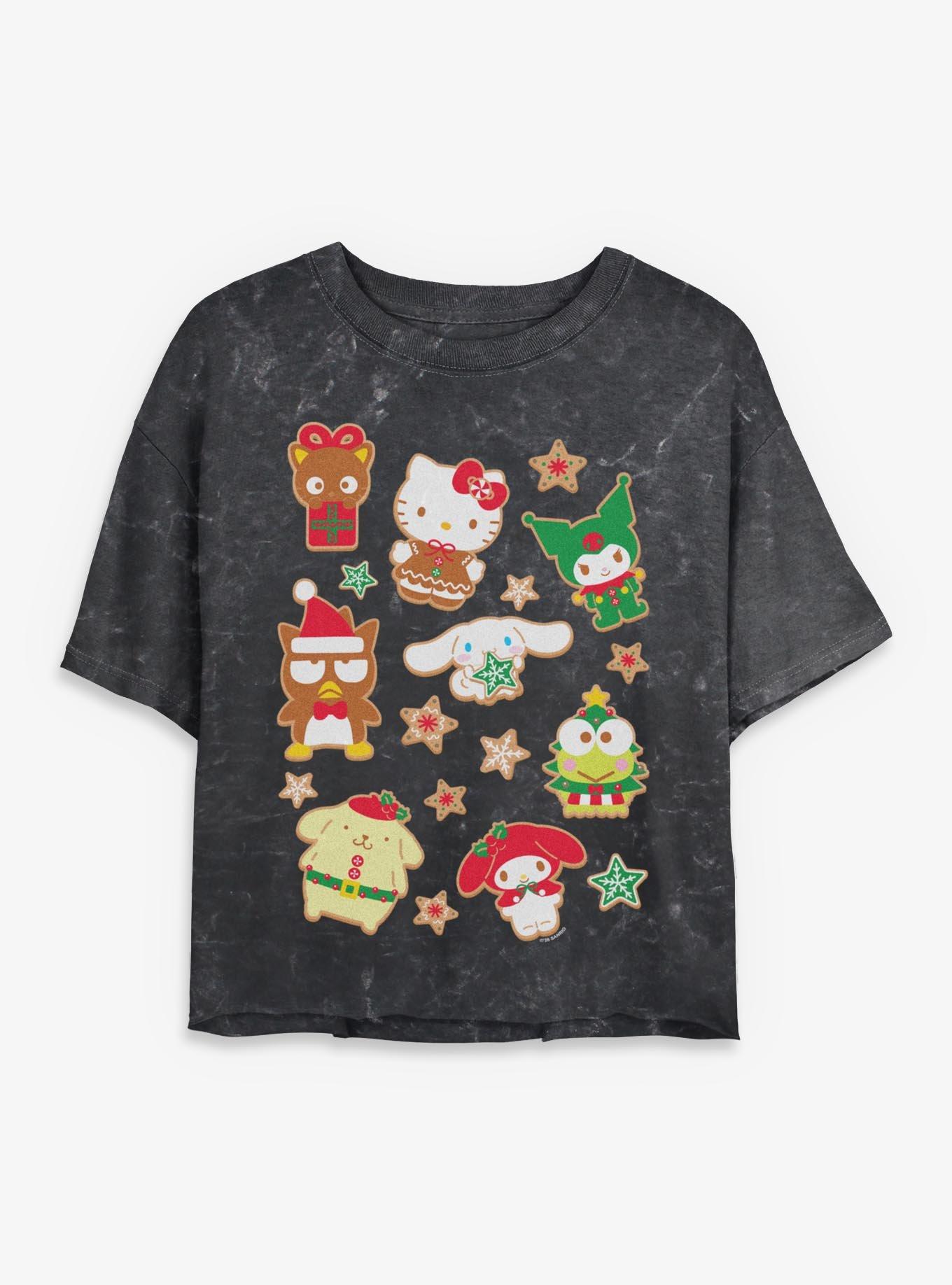 Sanrio Hello Kitty Cookie Jumble Mineral Wash Womens Crop T-Shirt, , hi-res
