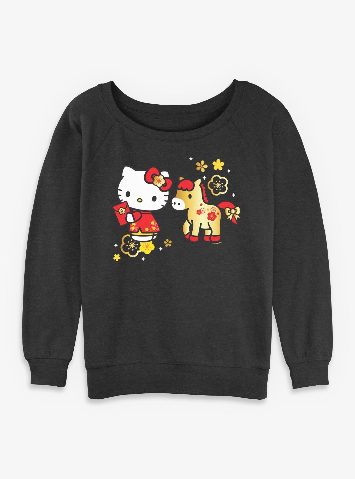 Sanrio Hello Kitty Horse Year Womens Slouchy Sweatshirt, , hi-res