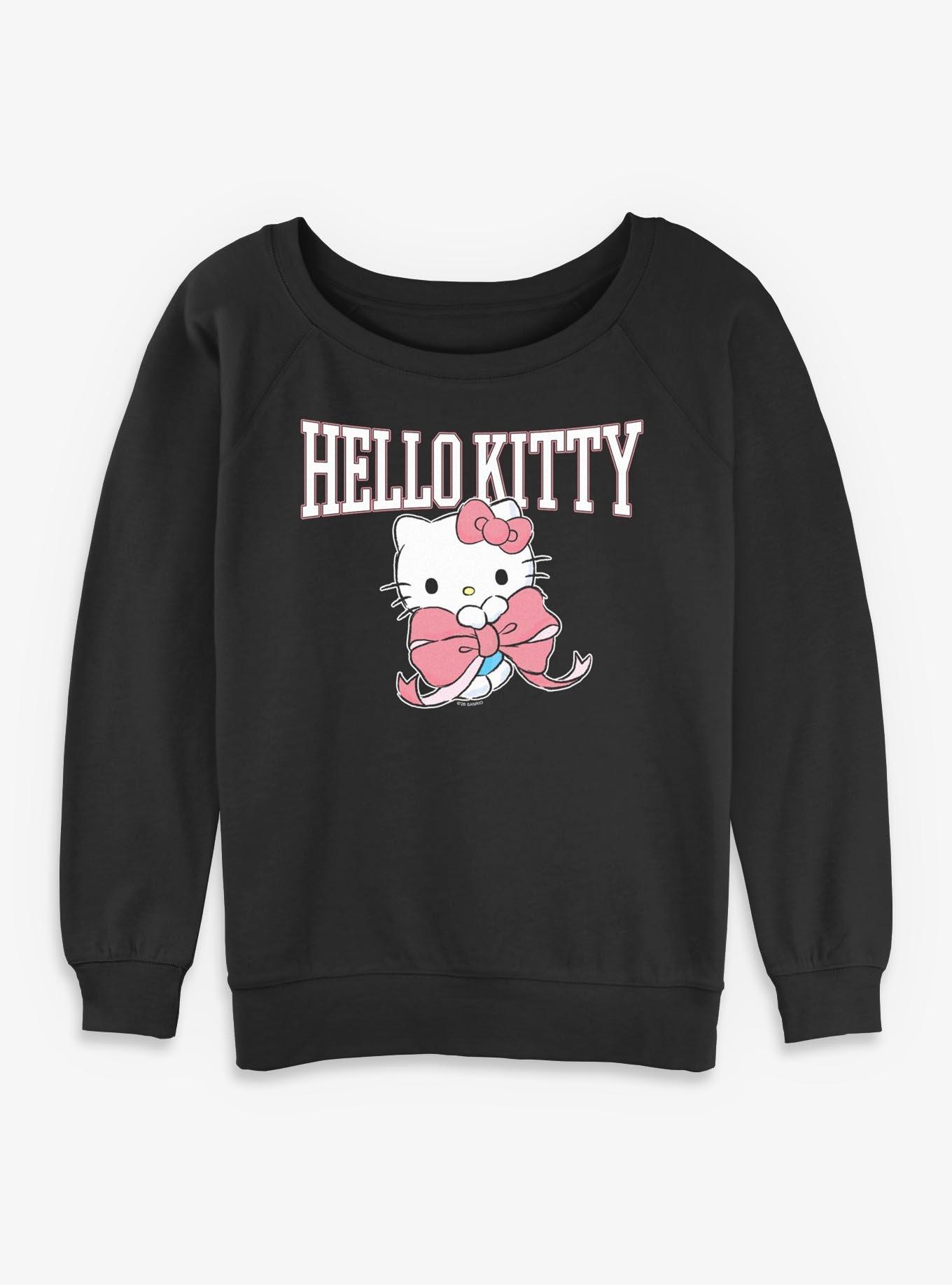 Sanrio Hello Kitty Collegiate Womens Slouchy Sweatshirt, , hi-res