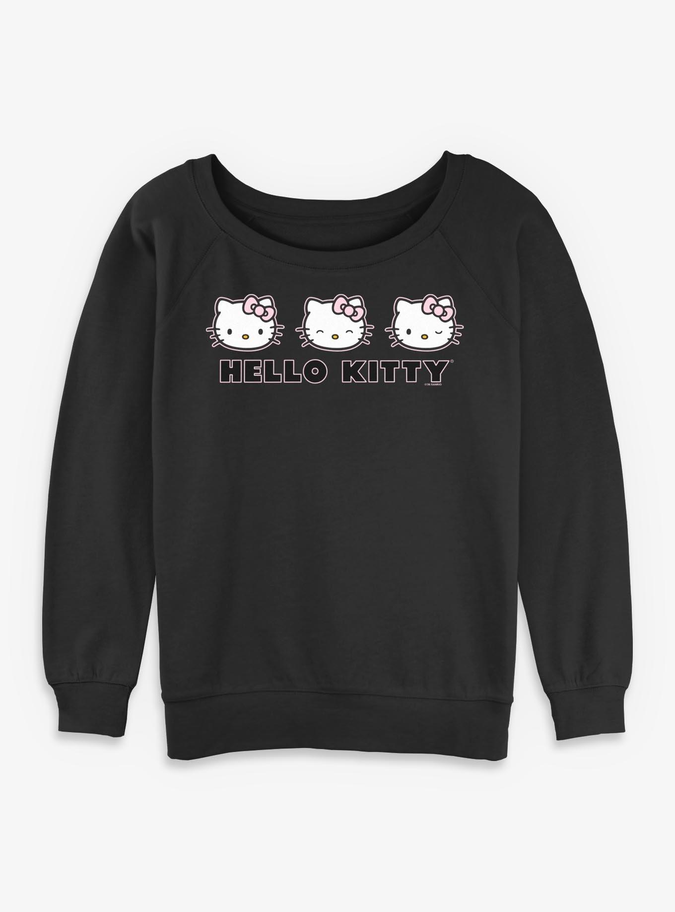 Sanrio Hello Kitty Expressions Womens Slouchy Sweatshirt, , hi-res