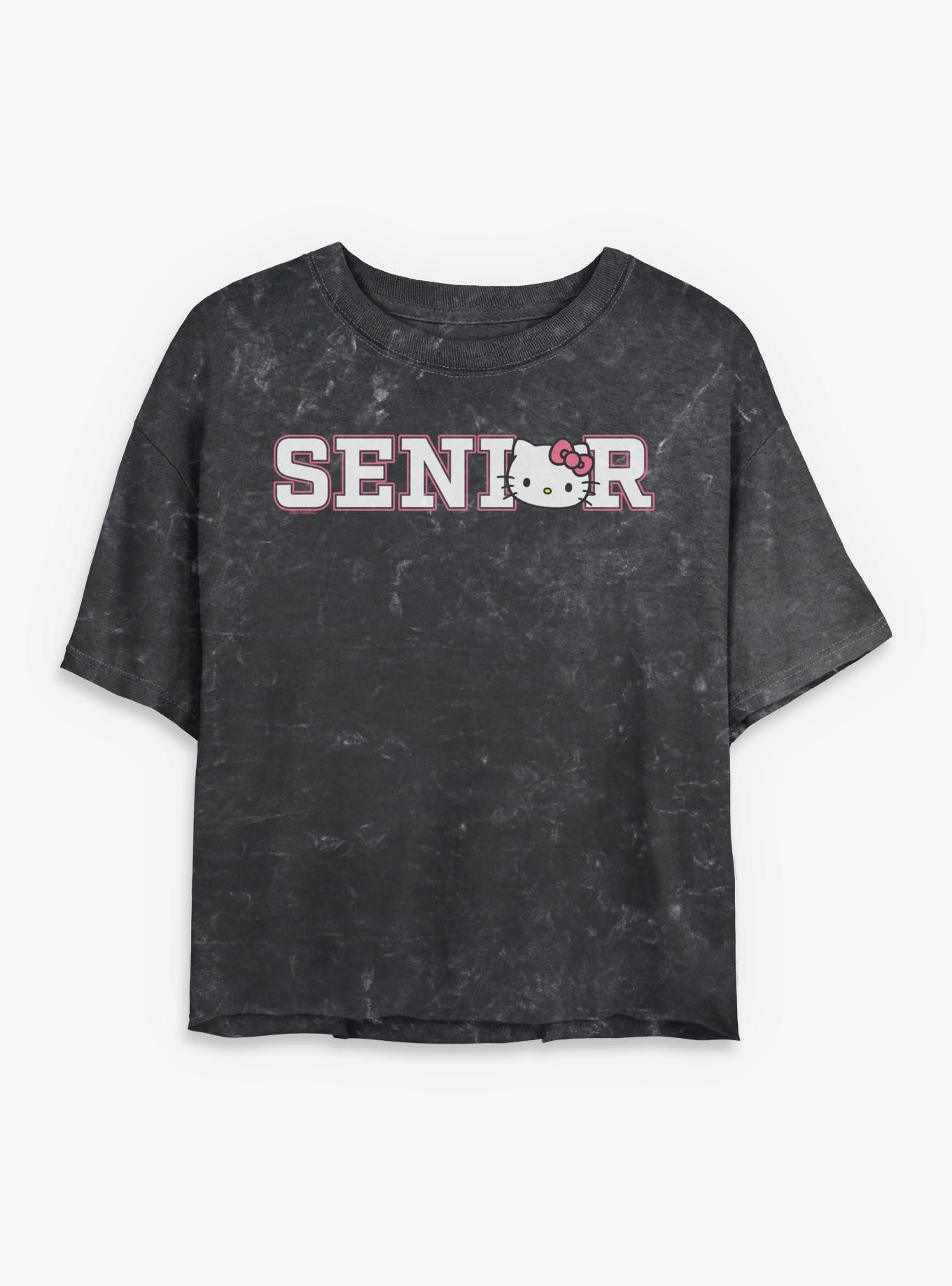 Sanrio Hello Kitty Senior Mineral Wash Womens Crop T-Shirt, , hi-res