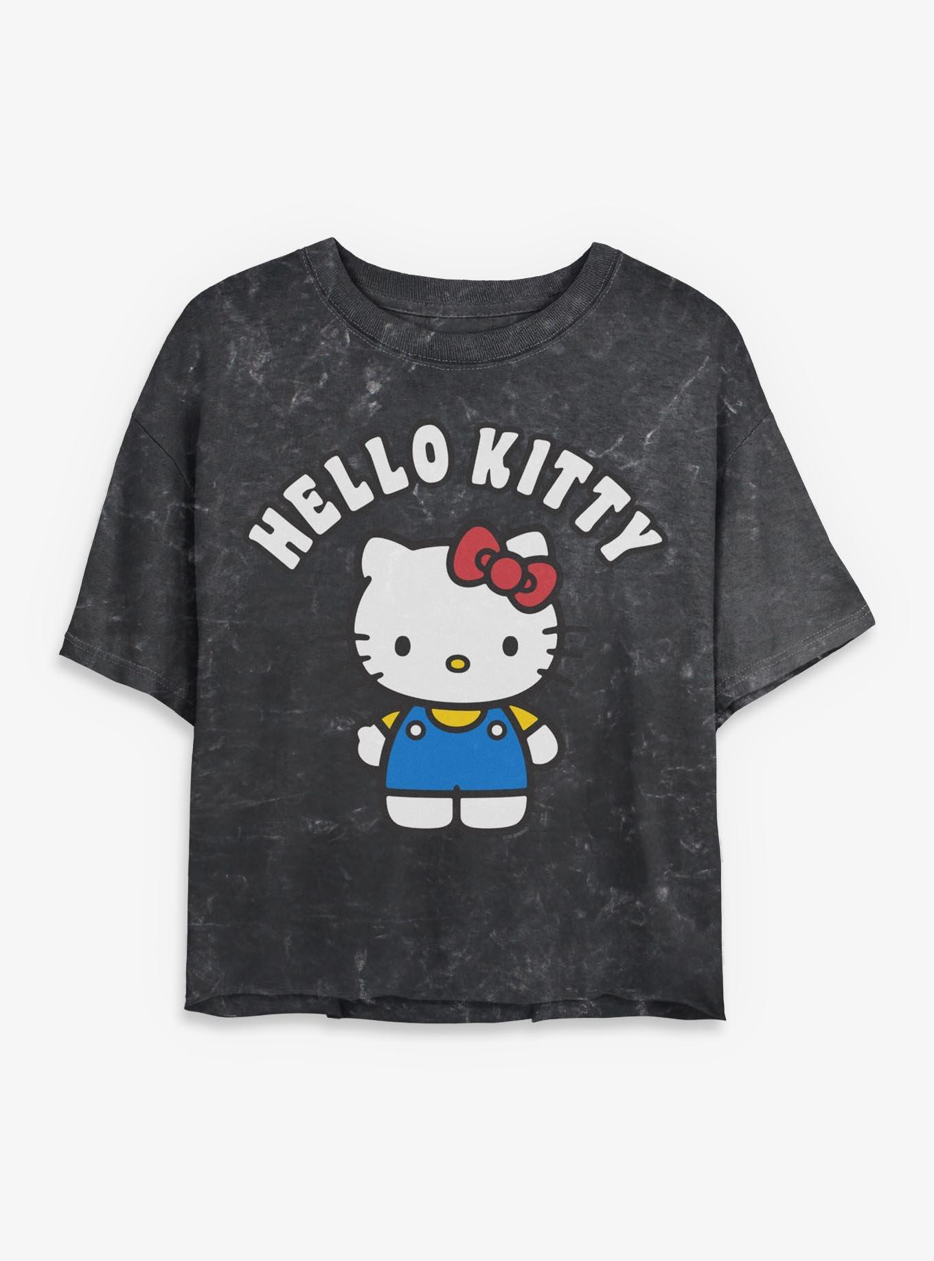 Sanrio Hello Kitty Classic Kitty Mineral Wash Womens Crop T-Shirt, , hi-res