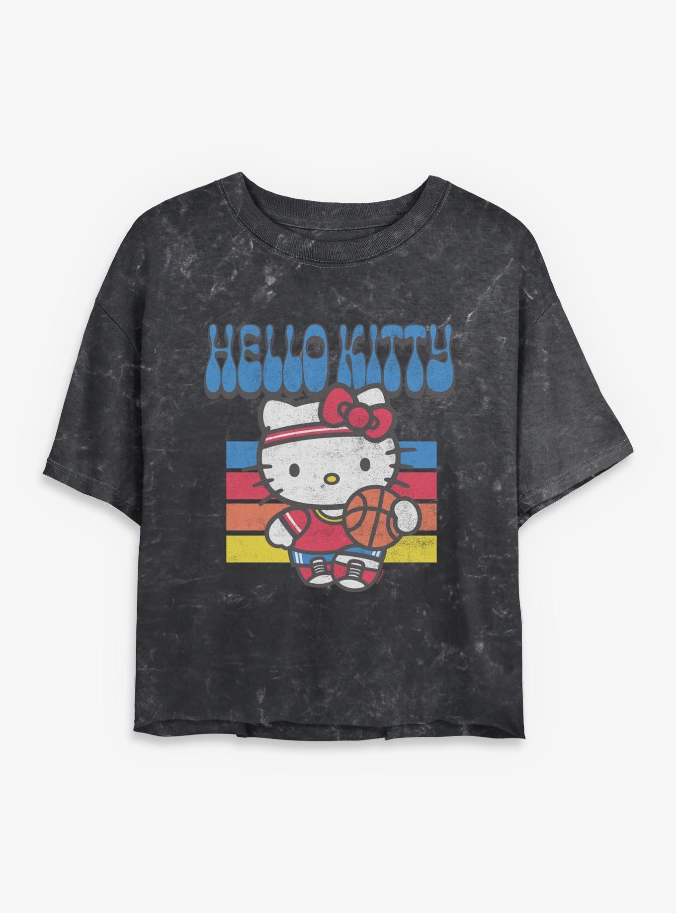 Sanrio Hello Kitty Ballin Mineral Wash Womens Crop T-Shirt, , hi-res