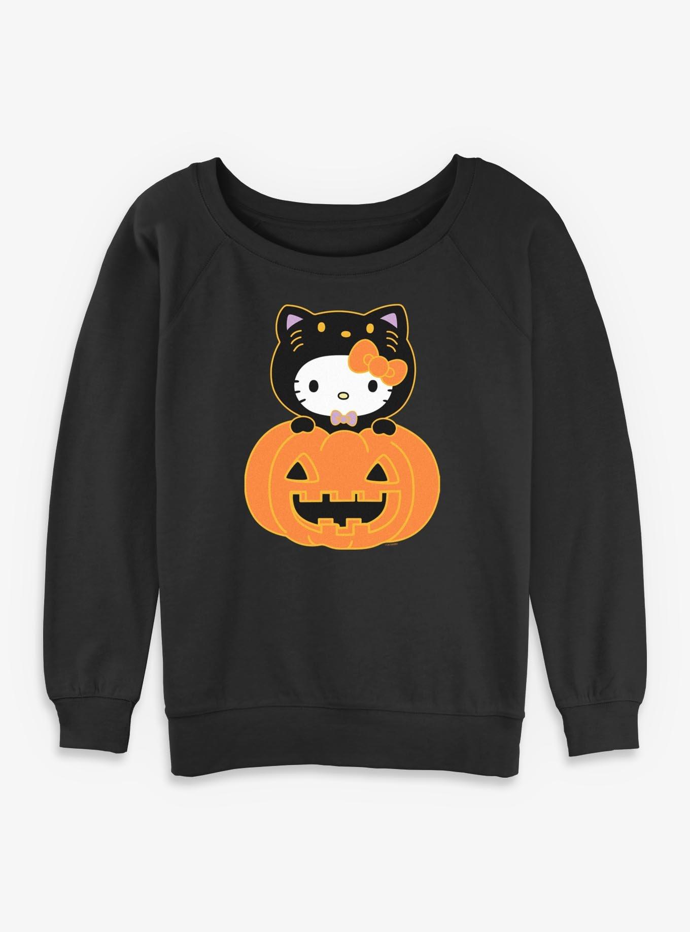 Sanrio Hello Kitty Pumkin Kitty Womens Slouchy Sweatshirt, , hi-res