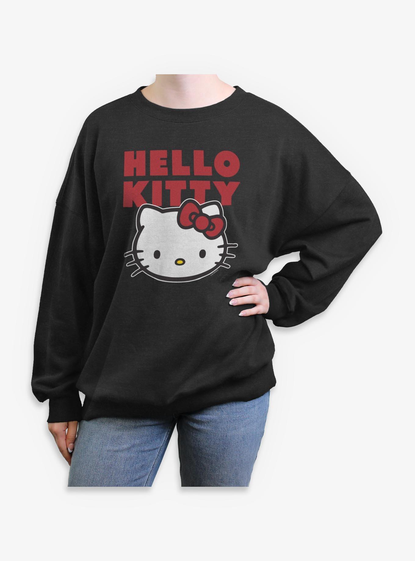 Sanrio Hello Kitty Block Hello Kitty Womens Oversized Sweatshirt, , hi-res