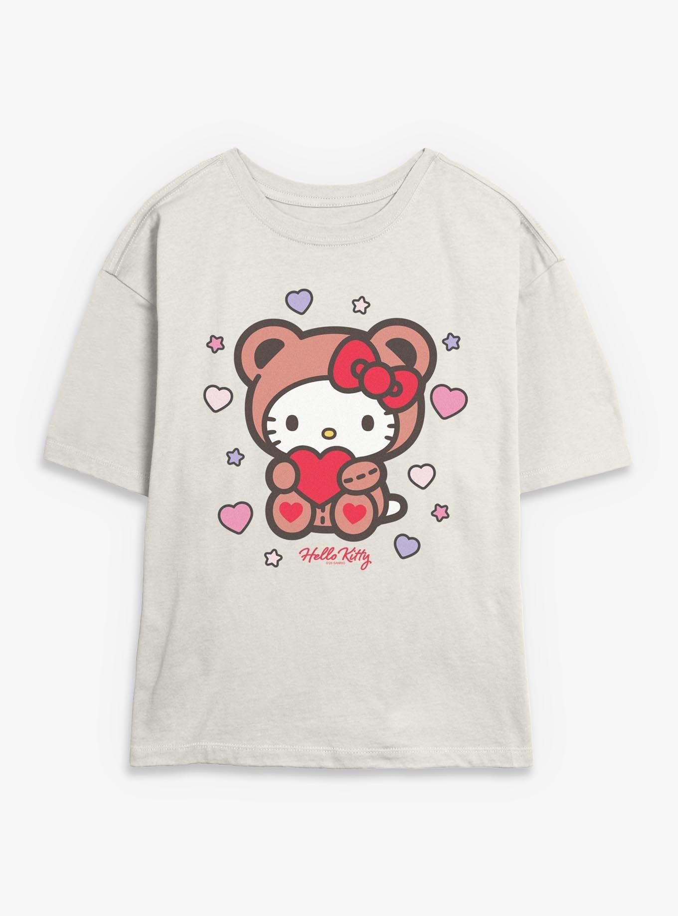 Sanrio Hello Kitty Valentine Bear Womens Skimmer Tee, , hi-res