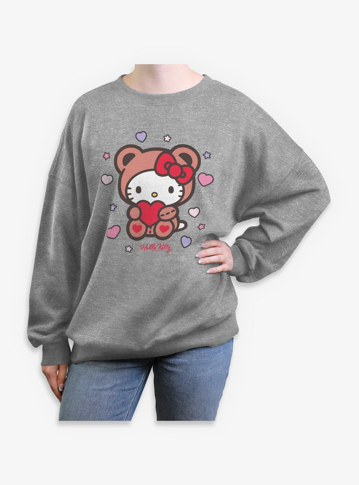 Sanrio Hello Kitty Valentine Bear Womens Oversized Sweatshirt, , hi-res