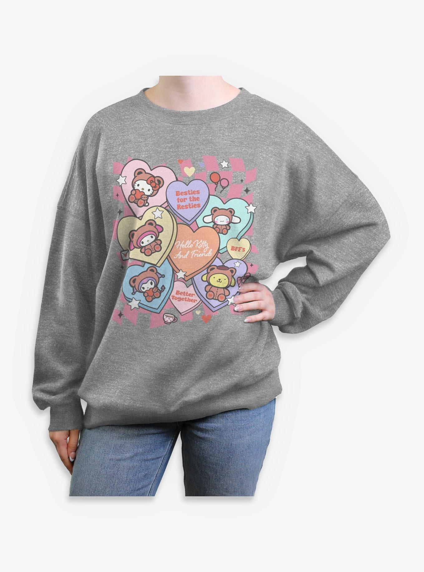 Sanrio Hello Kitty Besties For Resties Womens Oversized Sweatshirt, , hi-res