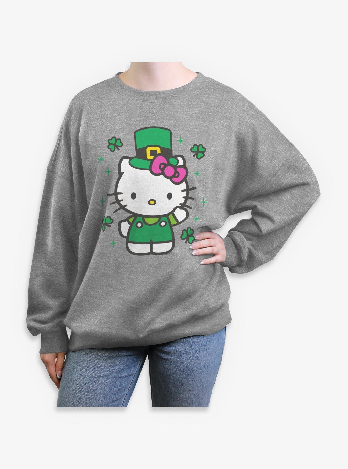 Sanrio Hello Kitty St Patrick Womens Oversized Sweatshirt, , hi-res