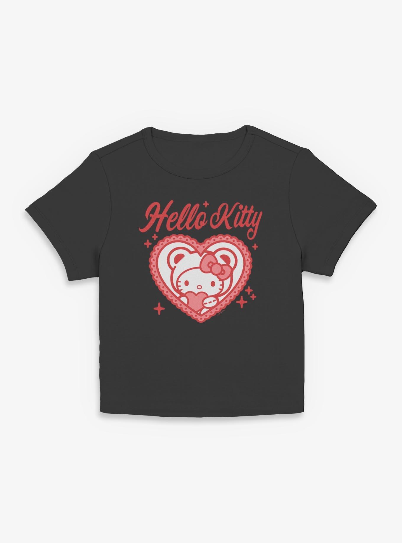 Sanrio Hello Kitty Heart Bear Womens Baby Tee, , hi-res