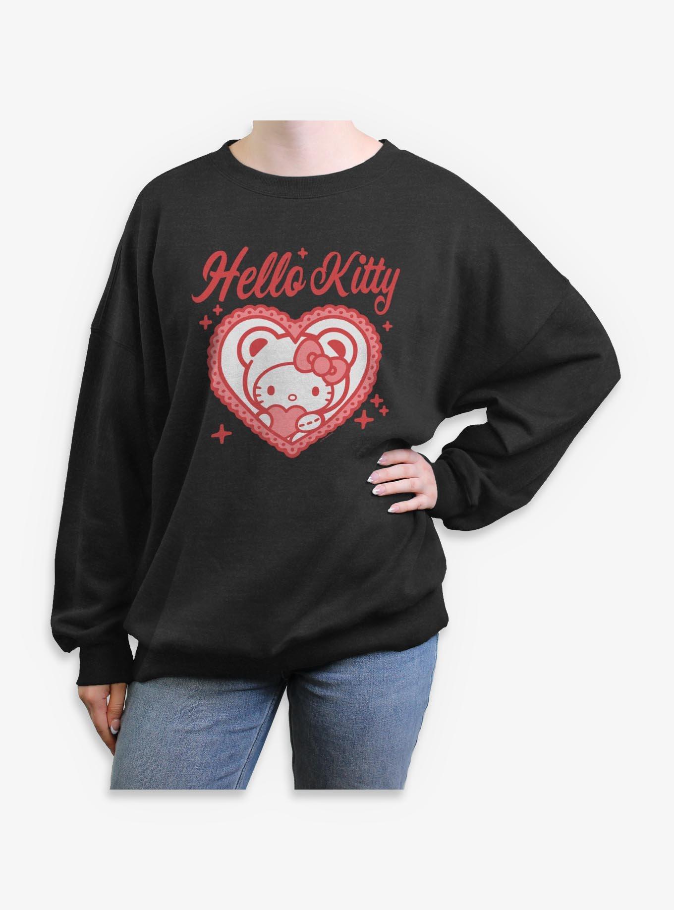 Sanrio Hello Kitty Heart Bear Womens Oversized Sweatshirt, , hi-res