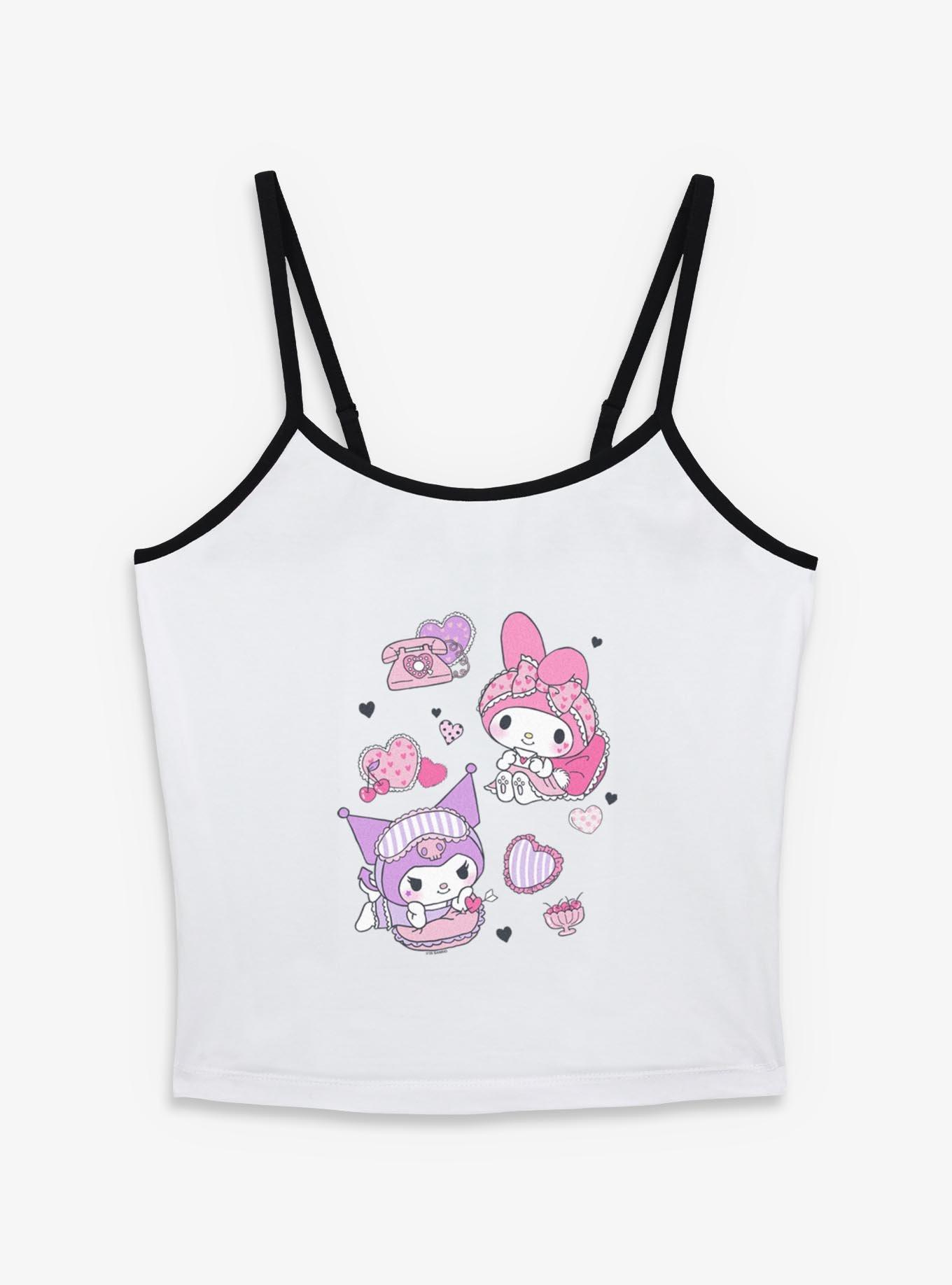 Sanrio Hello Kitty Sleepover Fun My Melody Kuromi Womens Cami
