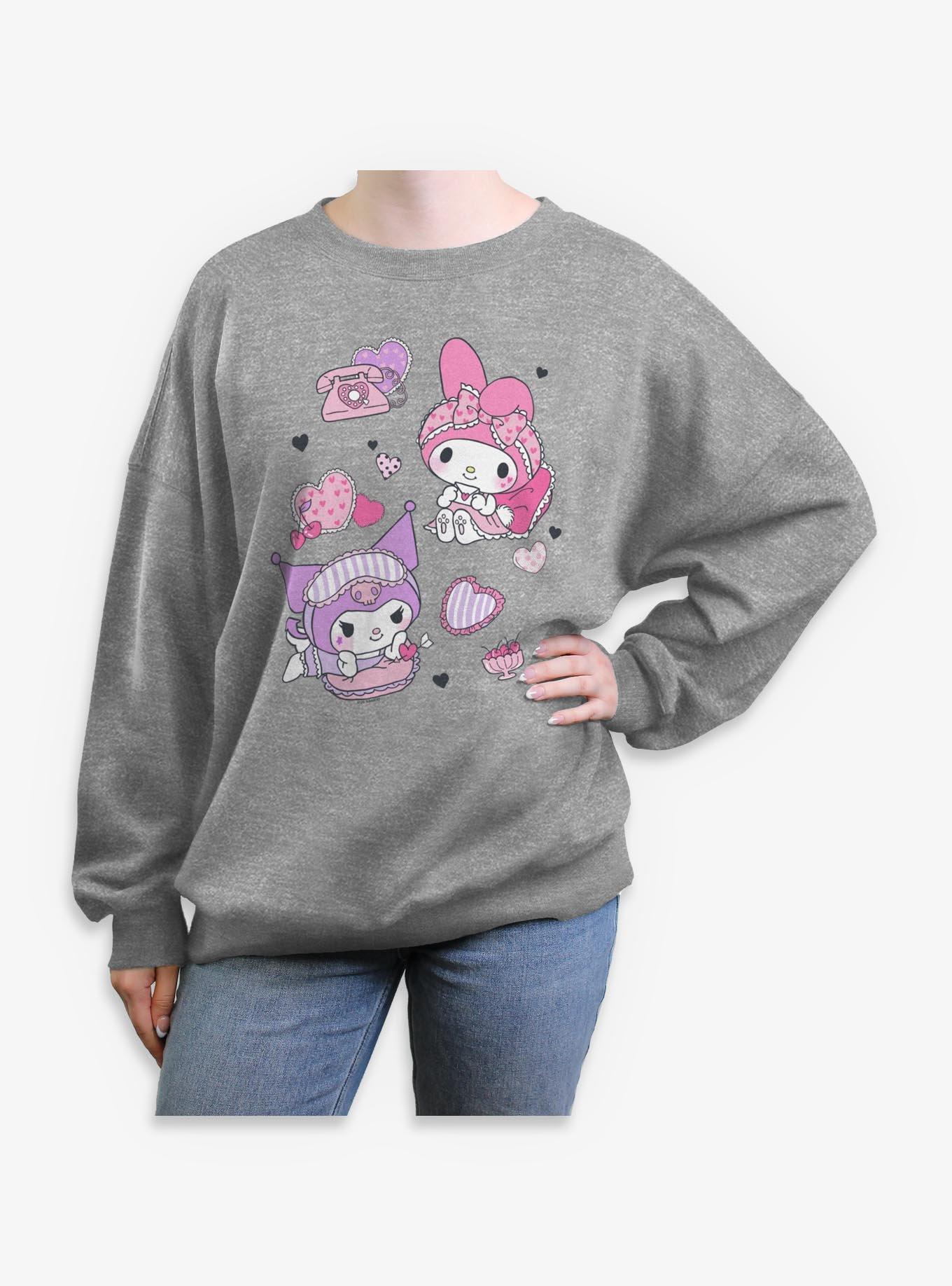 Sanrio Hello Kitty Sleepover Fun My Melody Kuromi Womens Oversized Sweatshirt, , hi-res