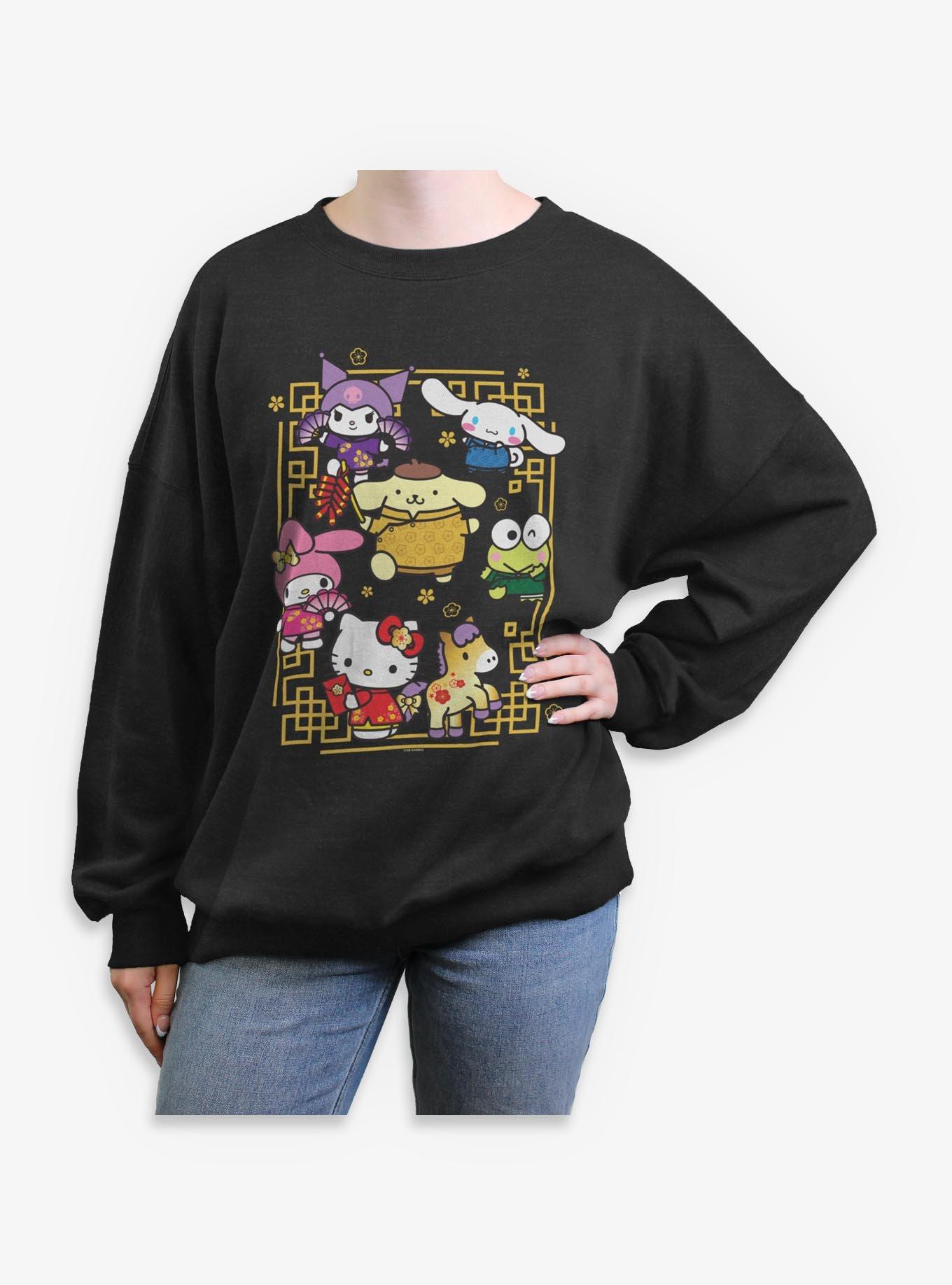 Sanrio Hello Kitty Horse Frame Womens Oversized Sweatshirt, , hi-res