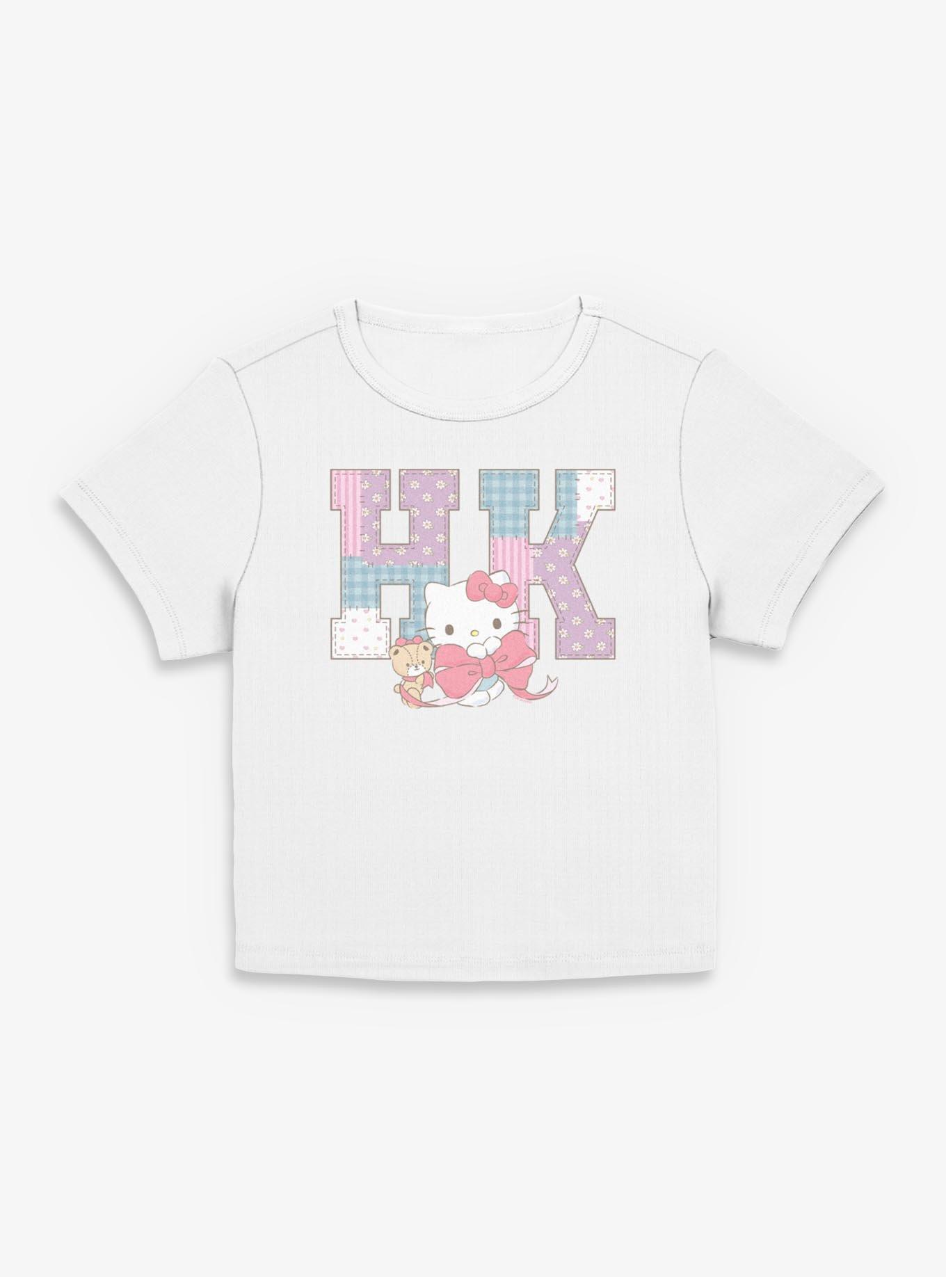 Sanrio Hello Kitty Patchwork Womens Baby Tee, , hi-res