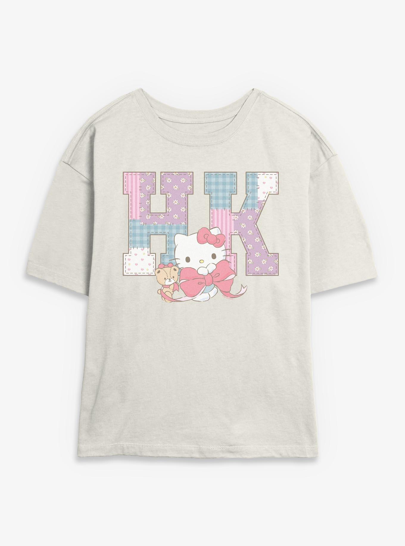 Sanrio Hello Kitty Patchwork Womens Skimmer Tee, , hi-res