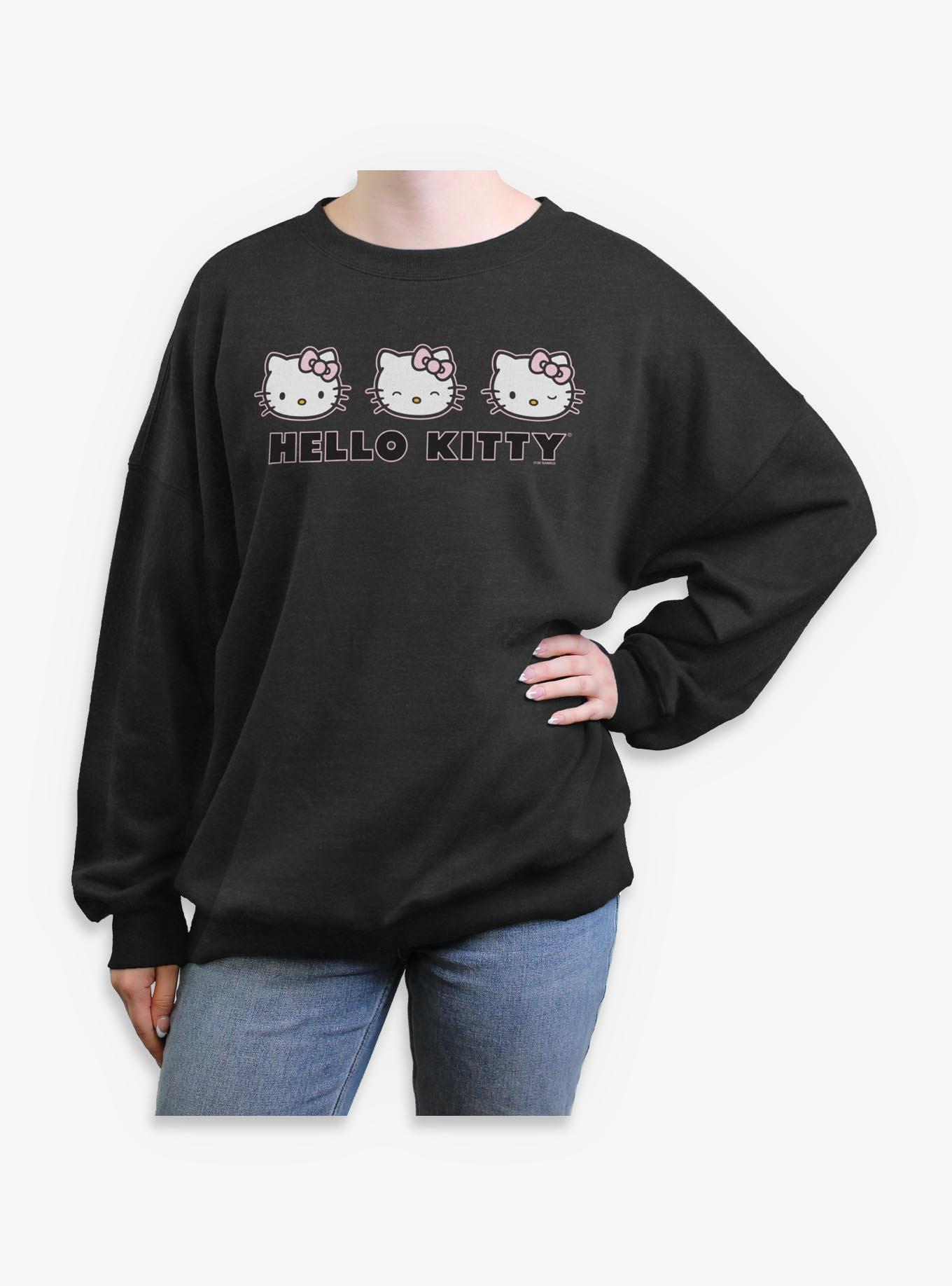 Sanrio Hello Kitty Expressions Womens Oversized Sweatshirt, , hi-res