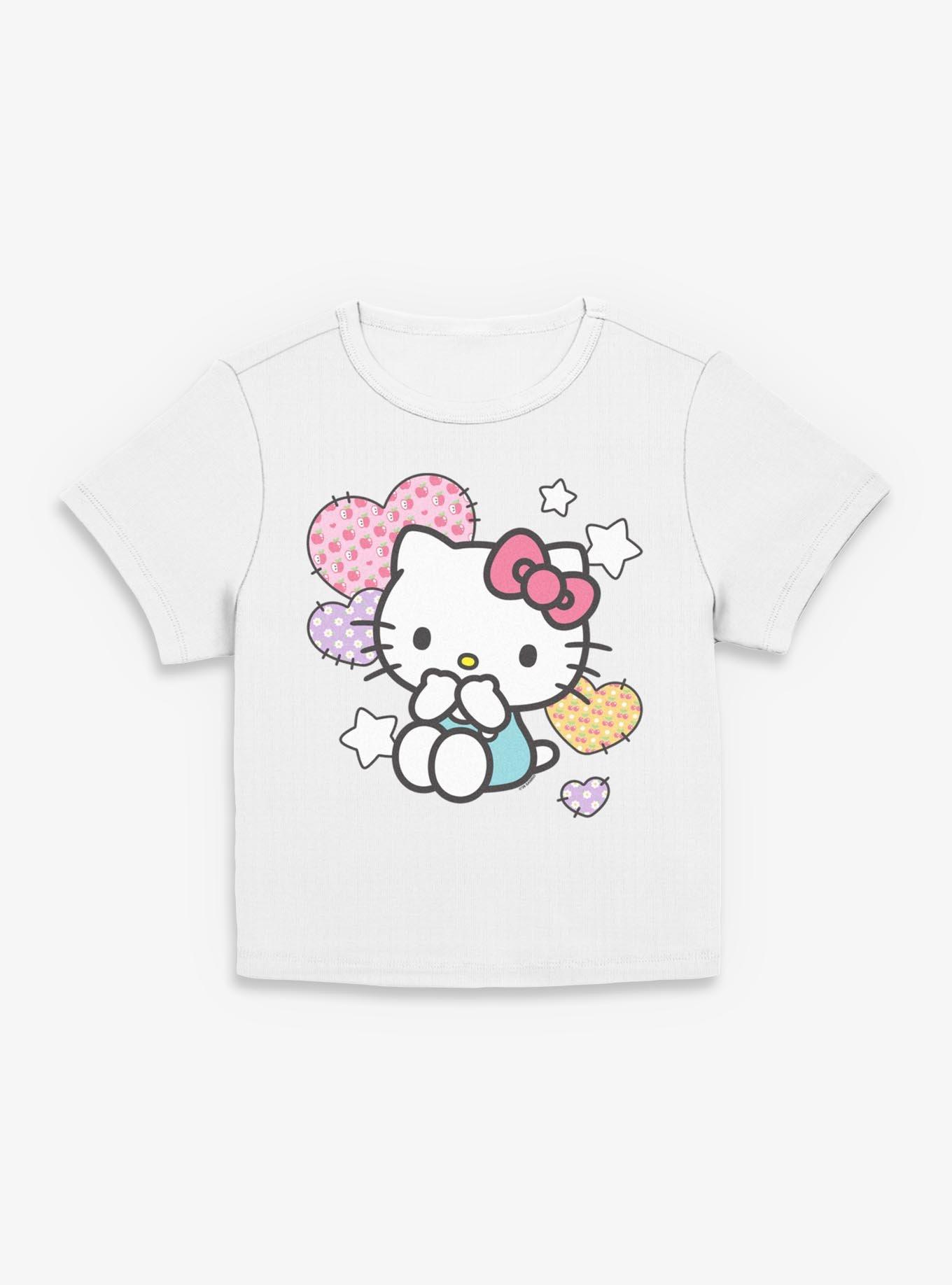 Sanrio Hello Kitty Patch Hearts Womens Baby Tee, , hi-res