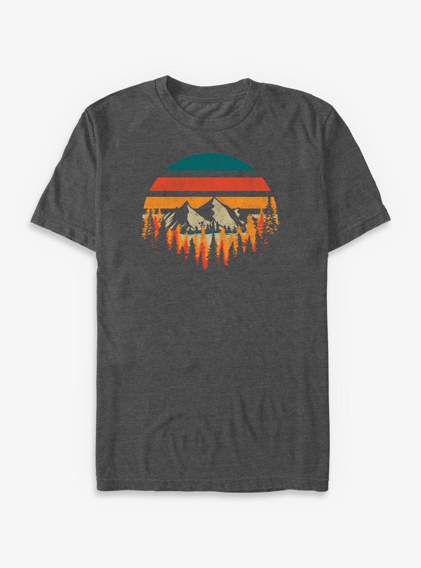 Deeply Wild Forest Mountains Big & Tall T-Shirt, CHAR HTR, hi-res view 1