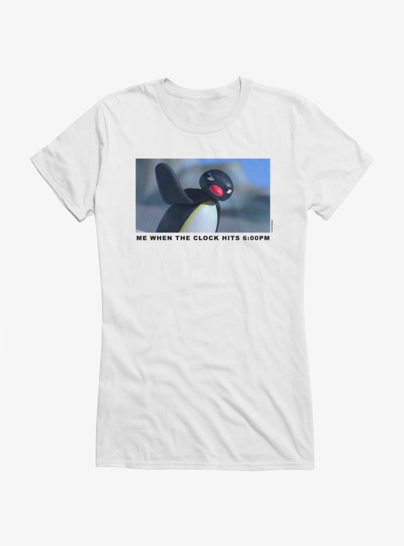 Pingu Me When Clock Hits 6PM Girls T-Shirt, , hi-res