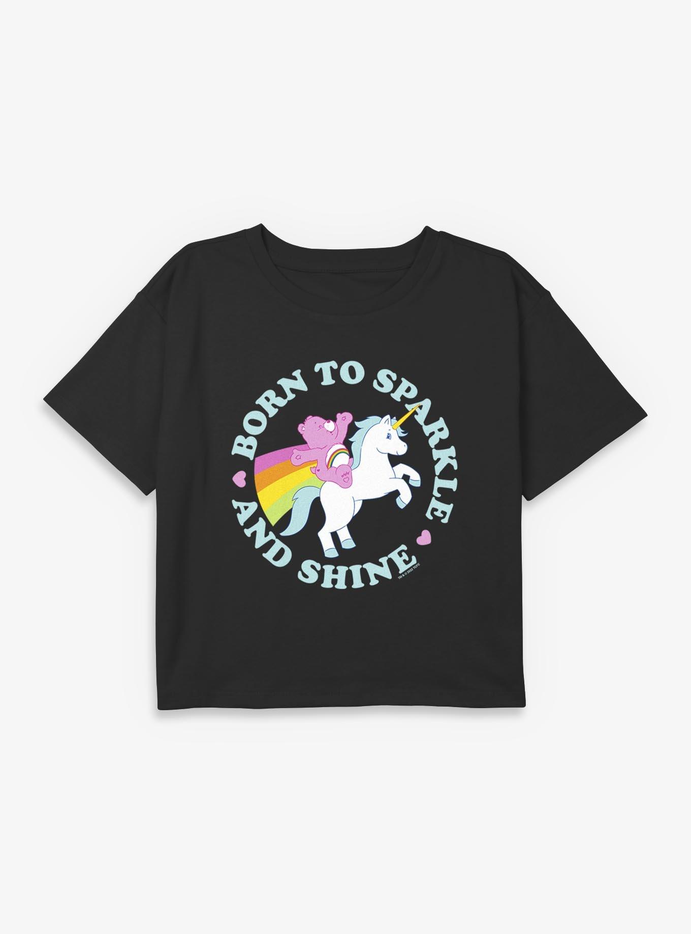 Care Bears Born To Sparkle And Shine Youth Girls Boxy Crop T-Shirt, , hi-res