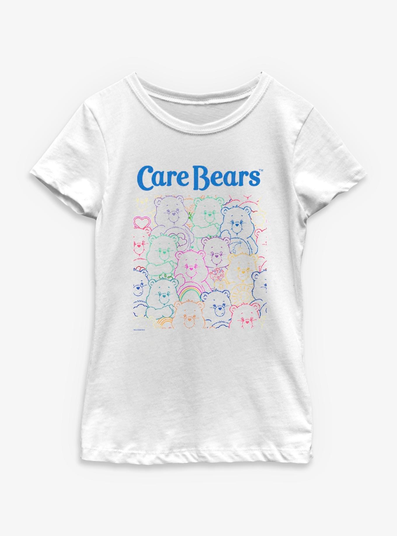 Care Bears Care Bear Outlines Youth Girls T-Shirt, , hi-res