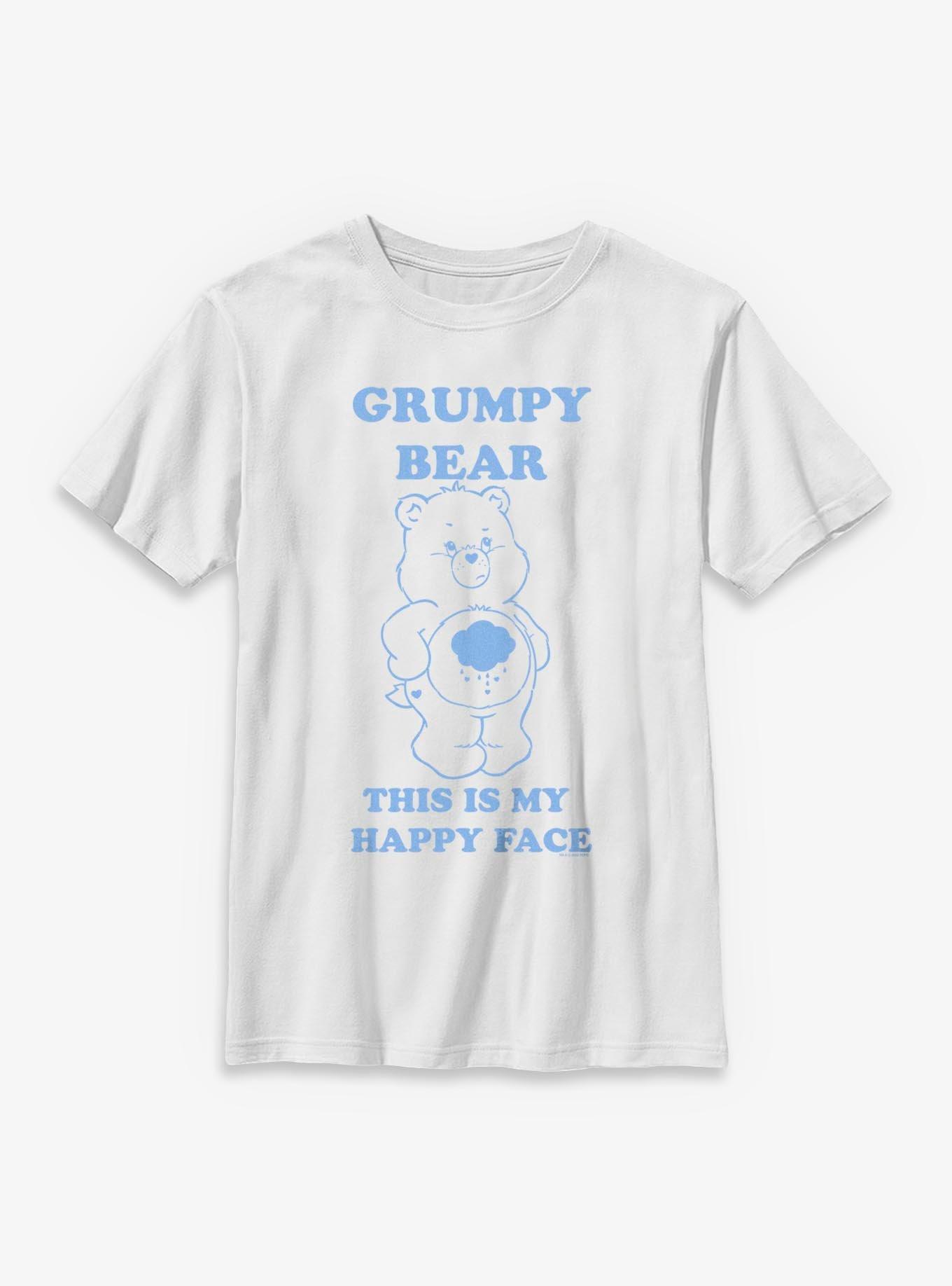 Care Bears Grumpy Bear Happy Face Youth T-Shirt, , hi-res